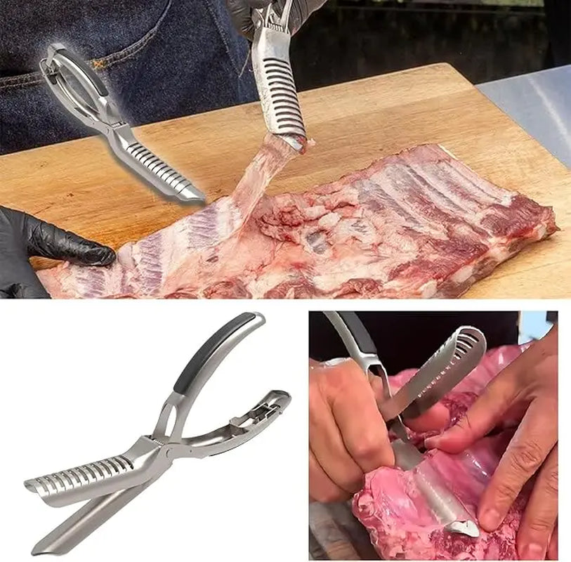Rib Membrane Remover Stainless Steel Tool Kit He Ultimate Rib Prep Home Tool for Bbq Ergonomic Design for Easy Membrane Removal